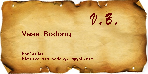 Vass Bodony névjegykártya