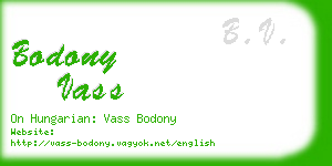 bodony vass business card